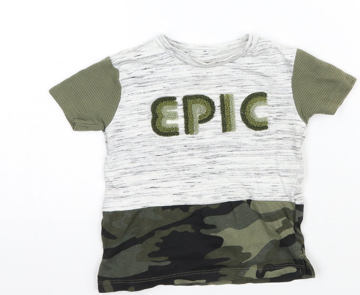 Primark Baby Green Camouflage  Basic T-Shirt Size 18-24 Months