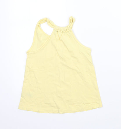 Back view of Nutmeg girls’ yellow basic tank, size 6-7, years