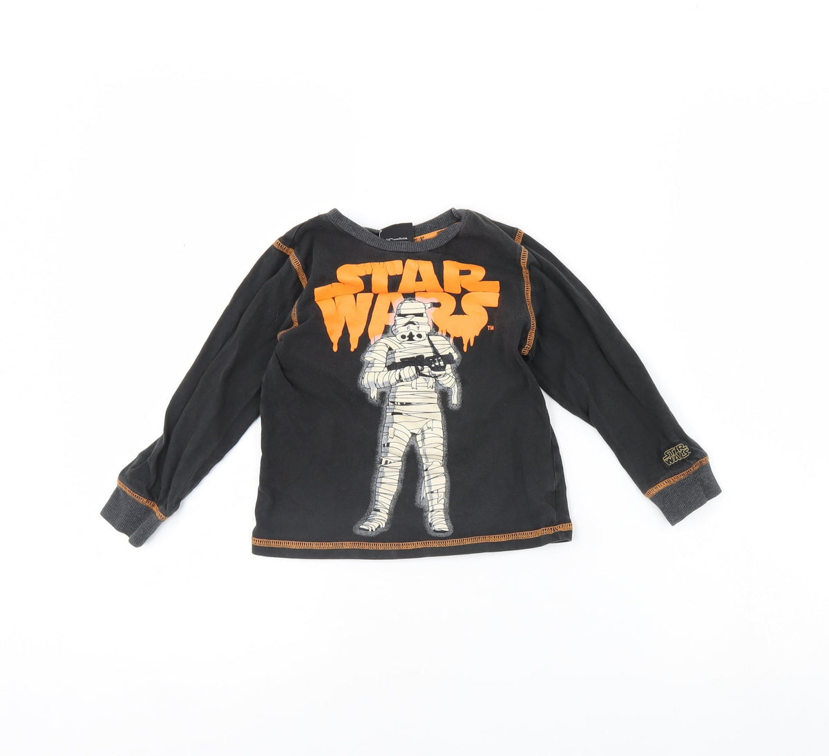 TU Boys Grey Solid   Pyjama Top Size 5 Years  - Star wars