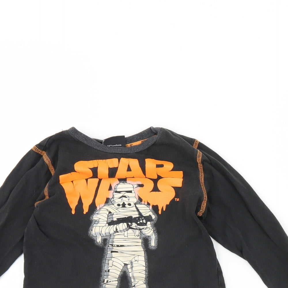 TU Boys Grey Solid   Pyjama Top Size 5 Years  - Star wars