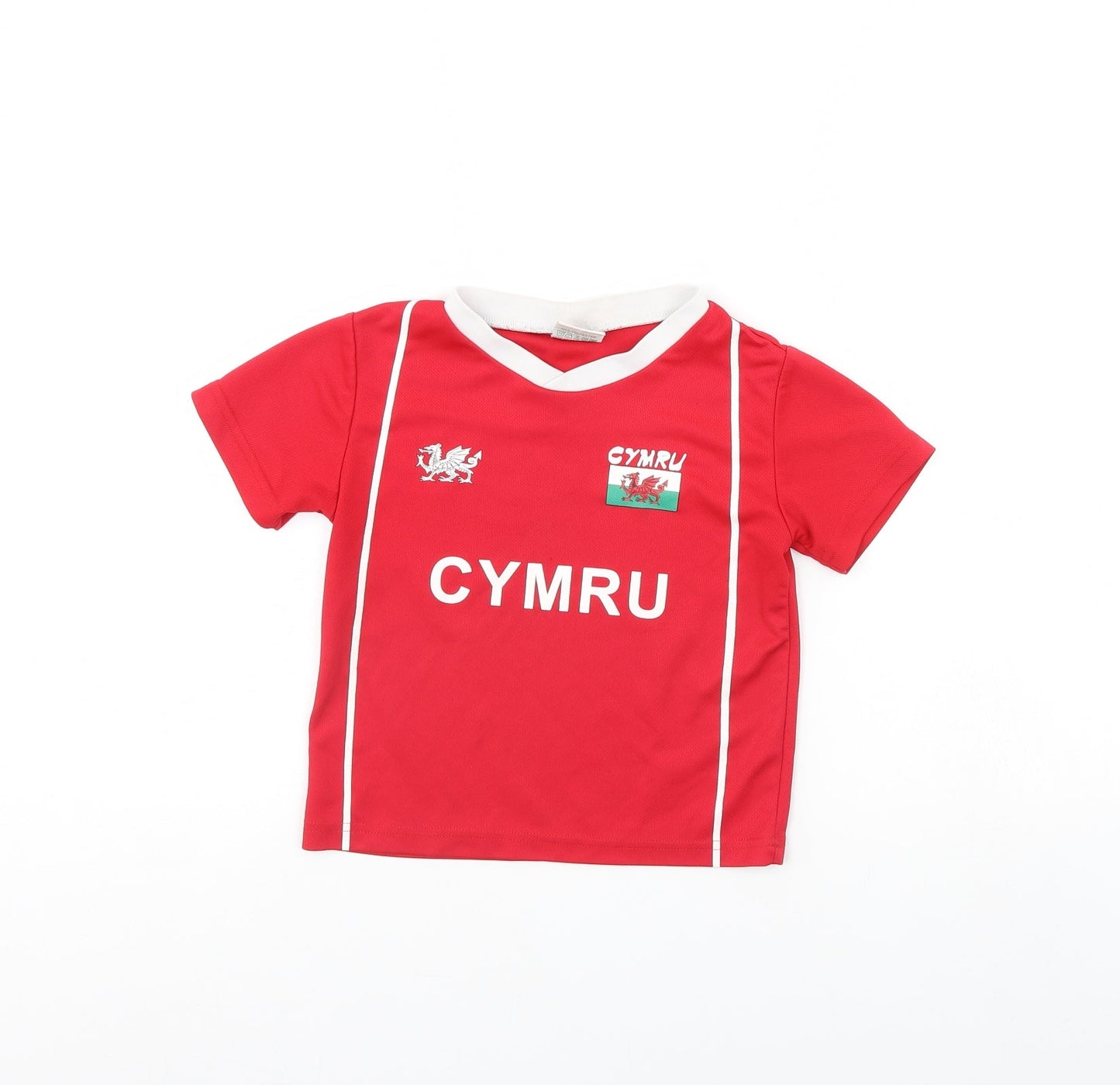 manav Boys Red   Basic T-Shirt Size 5 Years  - Wales/ personalised Reuben