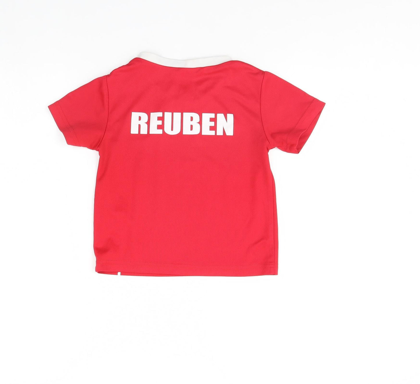 manav Boys Red   Basic T-Shirt Size 5 Years  - Wales/ personalised Reuben