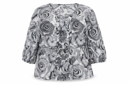 Per Una Womens Grey Floral  Basic Blouse Size 16