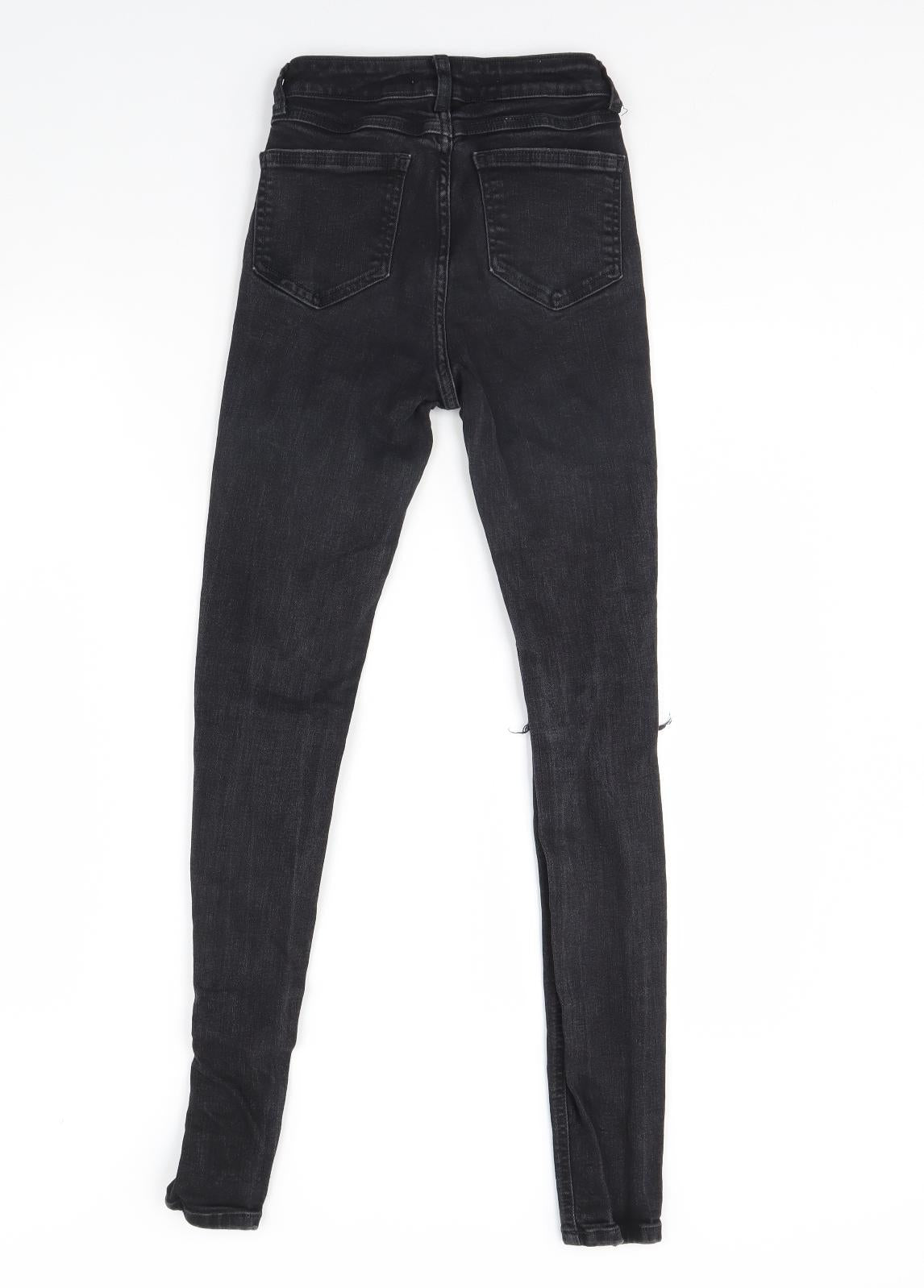 Denim & Co Womens Black  Denim Skinny Jeans Size 4 L28 in