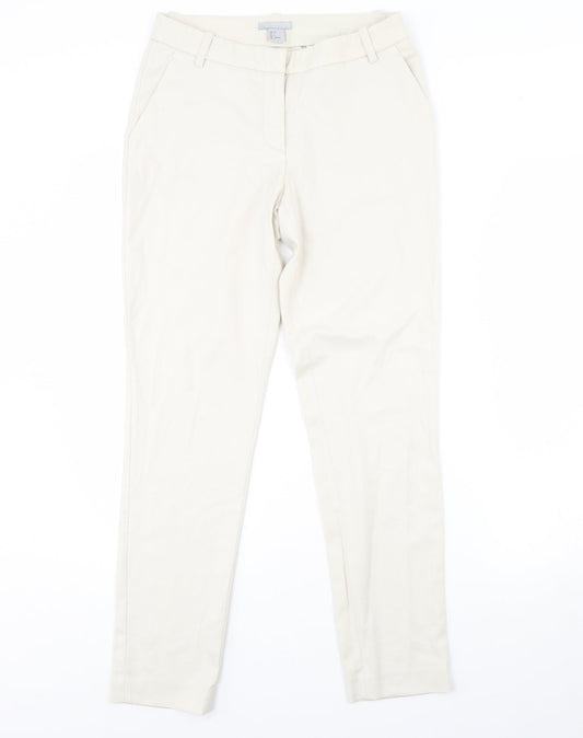 H&M Womens Ivory   Trousers  Size 6 L30 in