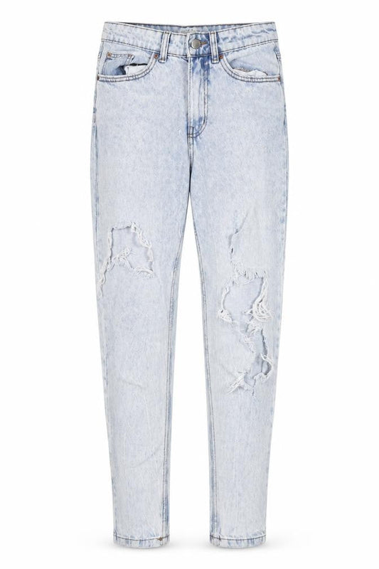 Front view of Denim & Co. women’s blue denim skinny jeans, size UK 8, 28-inch leg