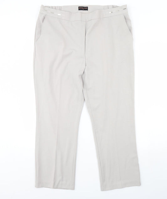 Anna rose Womens Grey   Trousers  Size 18 L30 in