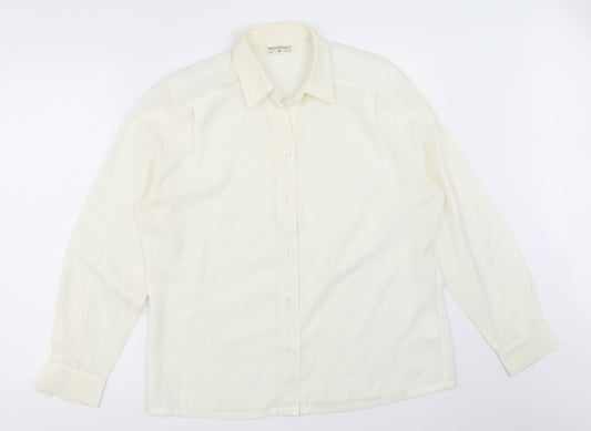 Sommermann Womens Ivory   Basic Button-Up Size 14