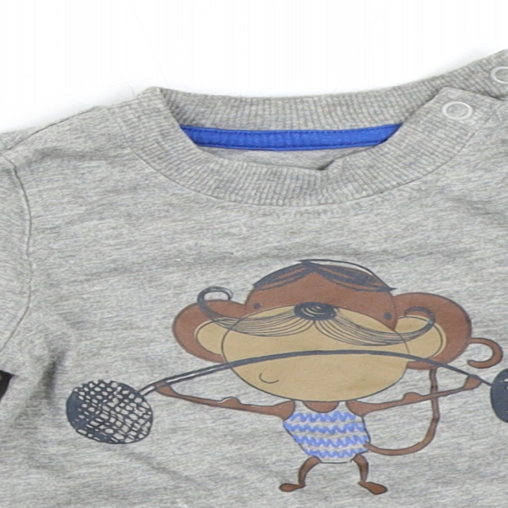 Mothercare Boys Grey   Basic T-Shirt Size 6-9 Months