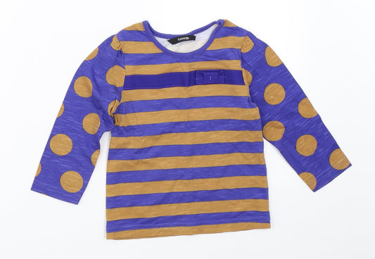George Girls Blue Striped  Basic T-Shirt Size 18-24 Months
