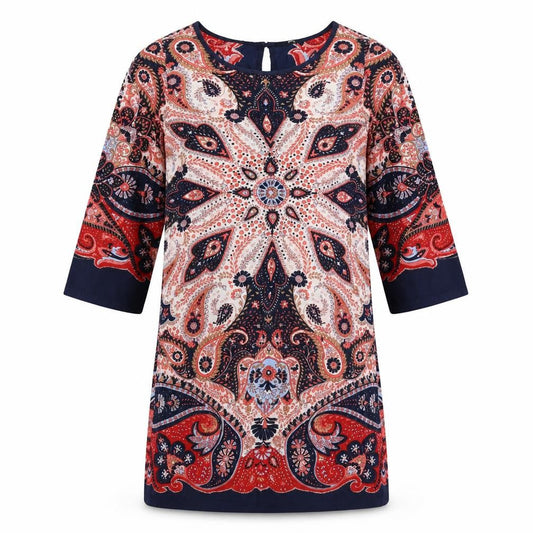 M&Co Womens Blue Geometric  Shift  Size 10