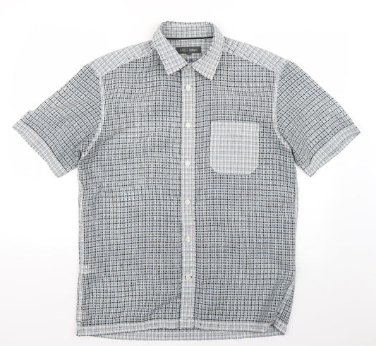 Marks and Spencer Mens Multicoloured Check   Button-Up Size M