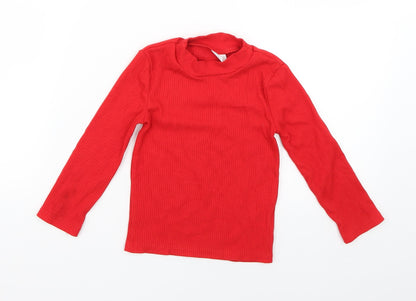 Additional front view of F&F girls’ red basic t-shirt, size 3-4, years