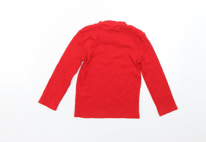 Back view of F&F girls’ red basic t-shirt, size 3-4, years