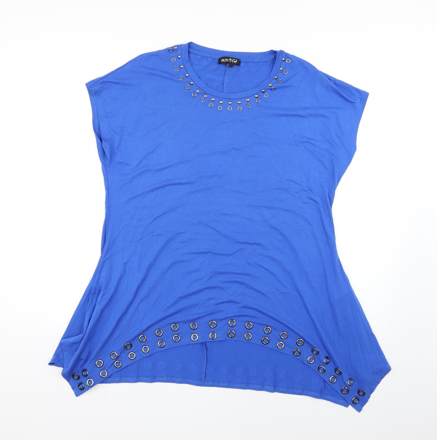 marble Womens Blue   Basic Blouse Size L