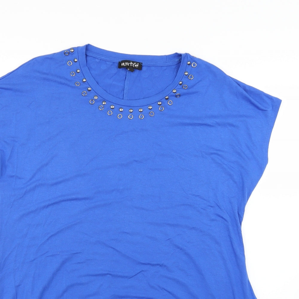 marble Womens Blue   Basic Blouse Size L