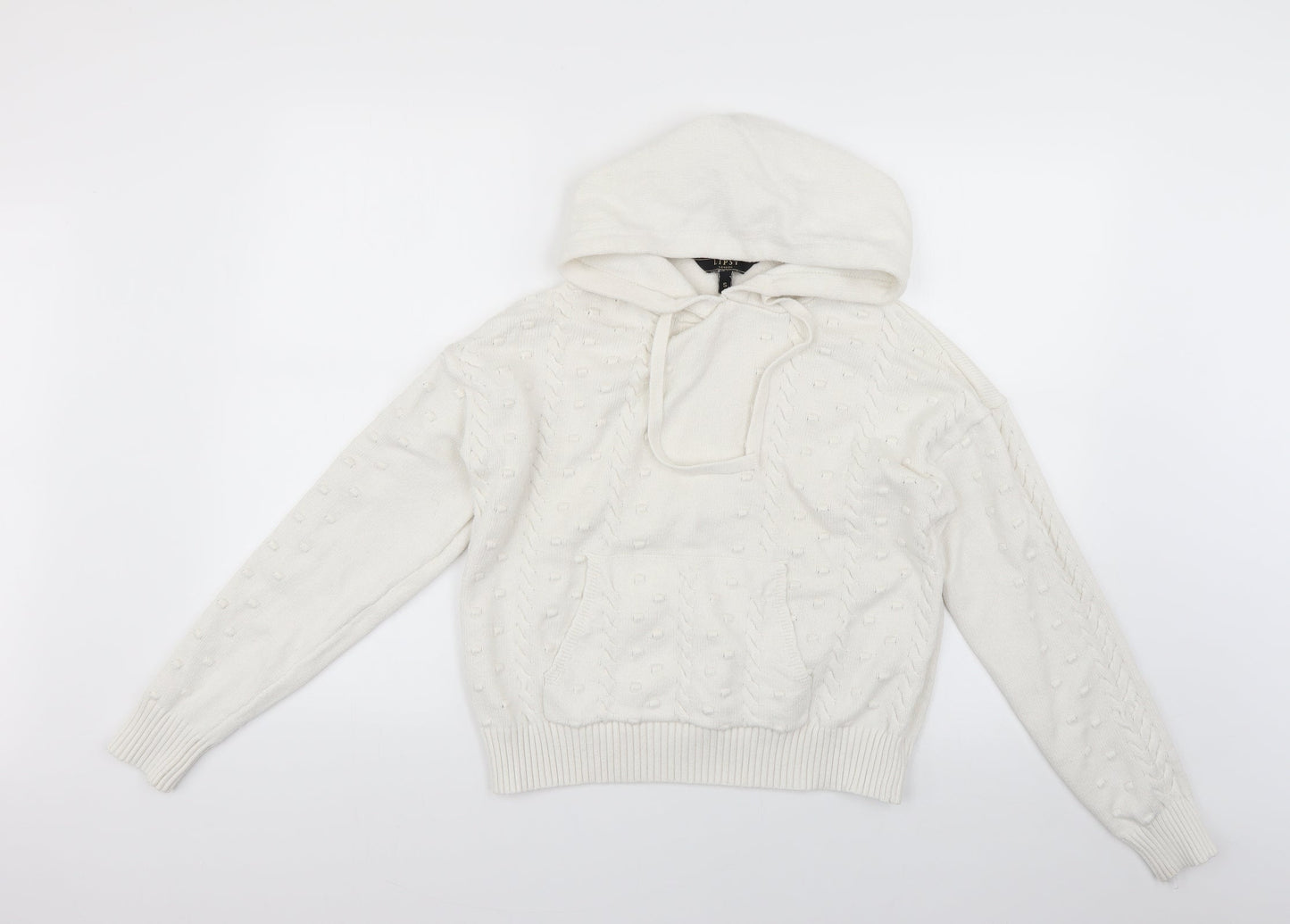 Lipsy Womens White   Pullover Hoodie Size S