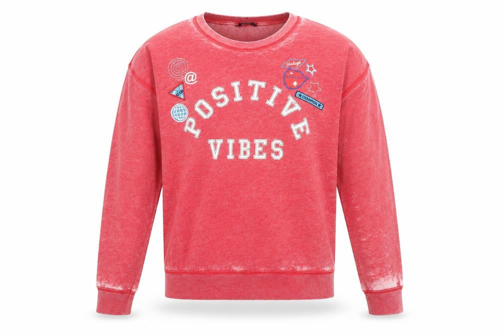 Only Mens Red Geometric  Pullover Jumper Size M