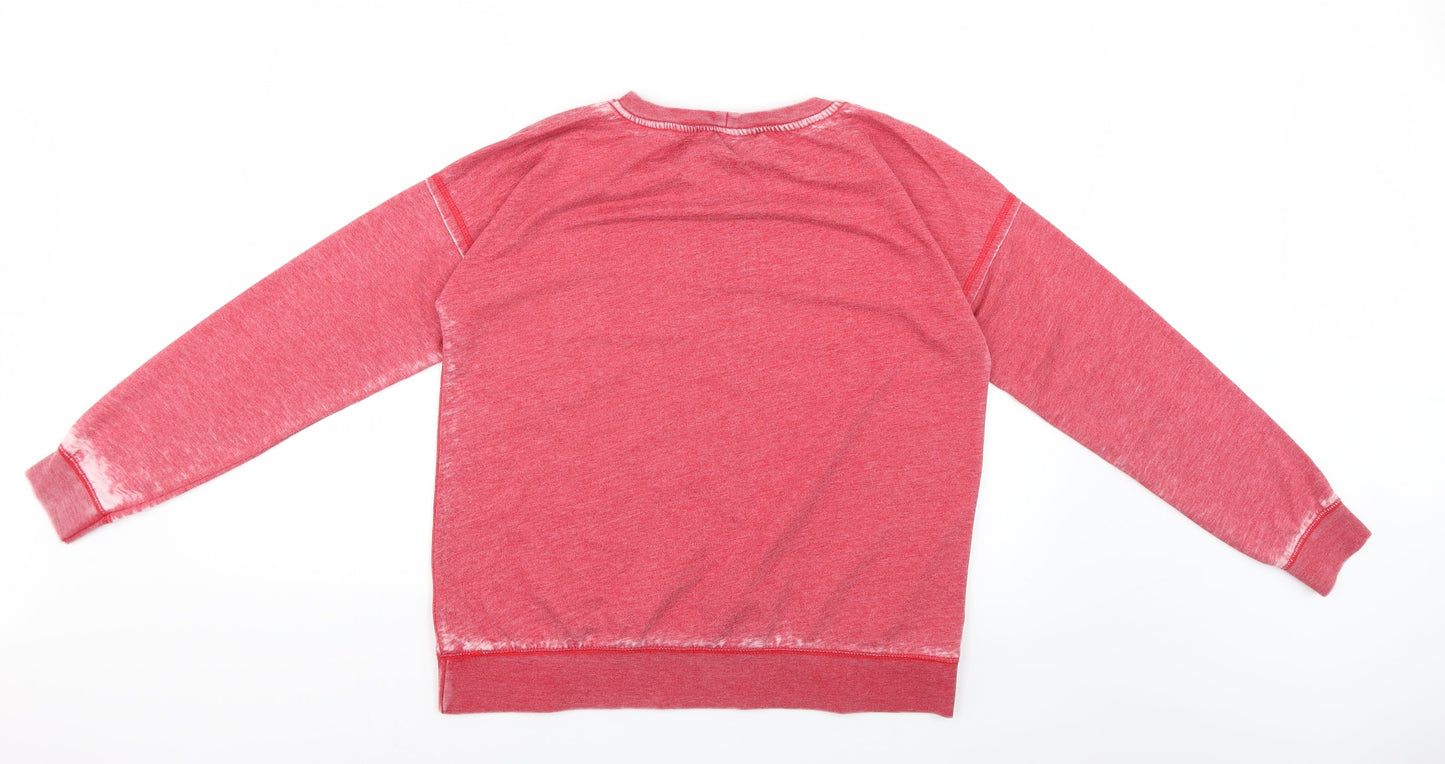 Only Mens Red Geometric  Pullover Jumper Size M