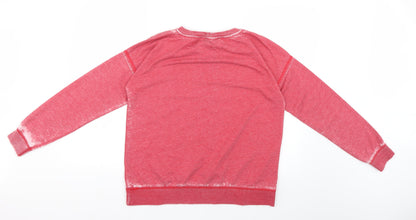 Back view of Only men’s red geometric jumper, size M