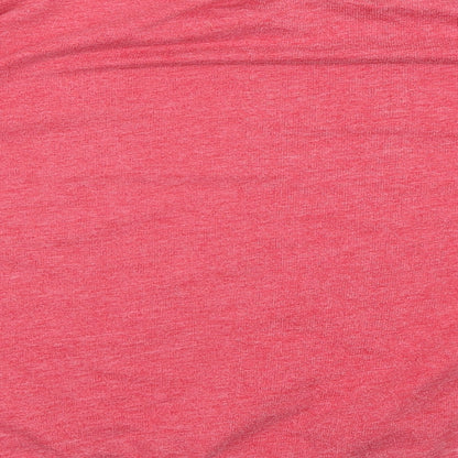 Brand and care label for Only men’s red geometric jumper, size M