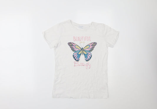 Primark Girls White   Pullover T-Shirt Size 11-12 Years