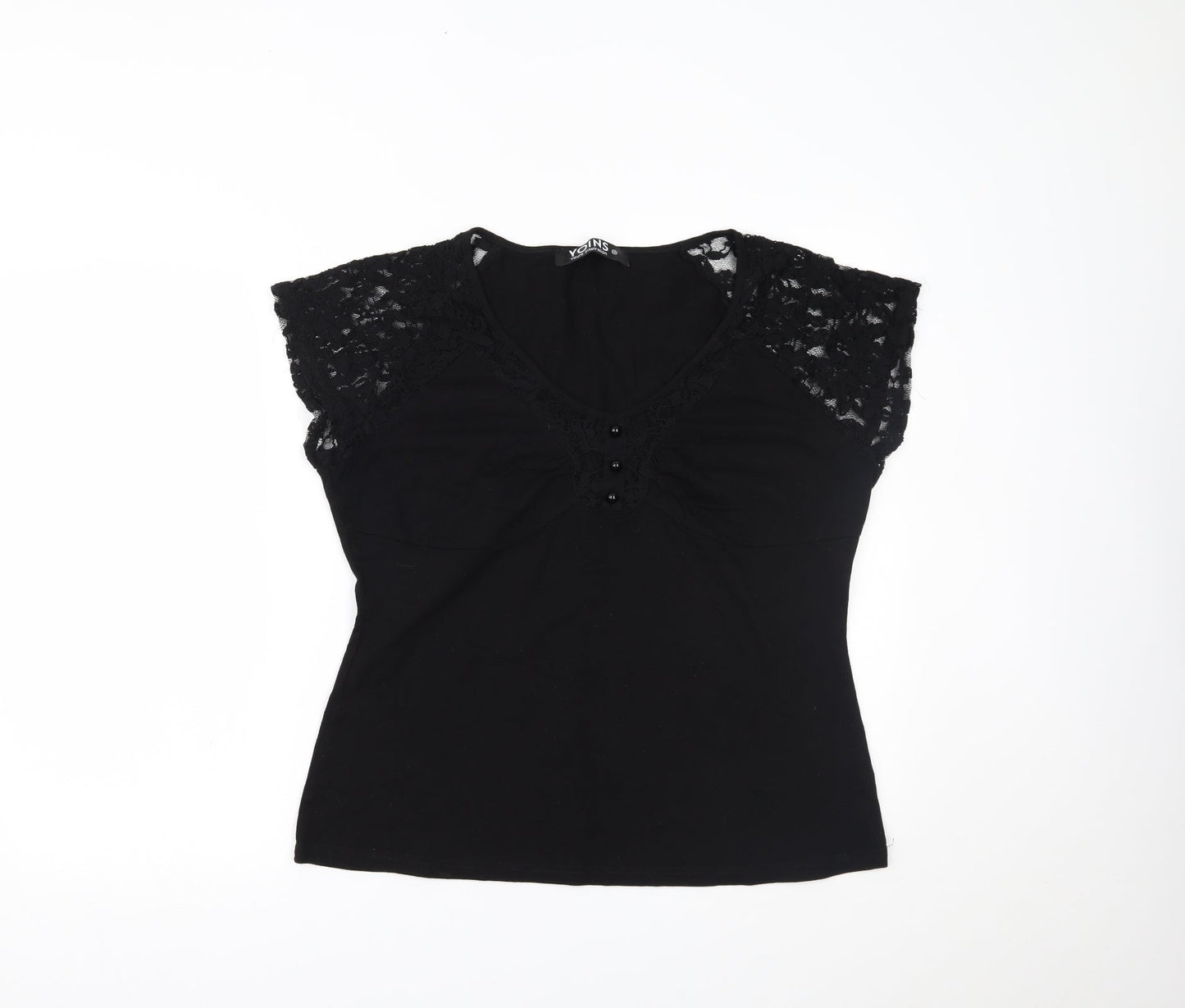 Yoins Womens Black   Basic Blouse Size 2XL