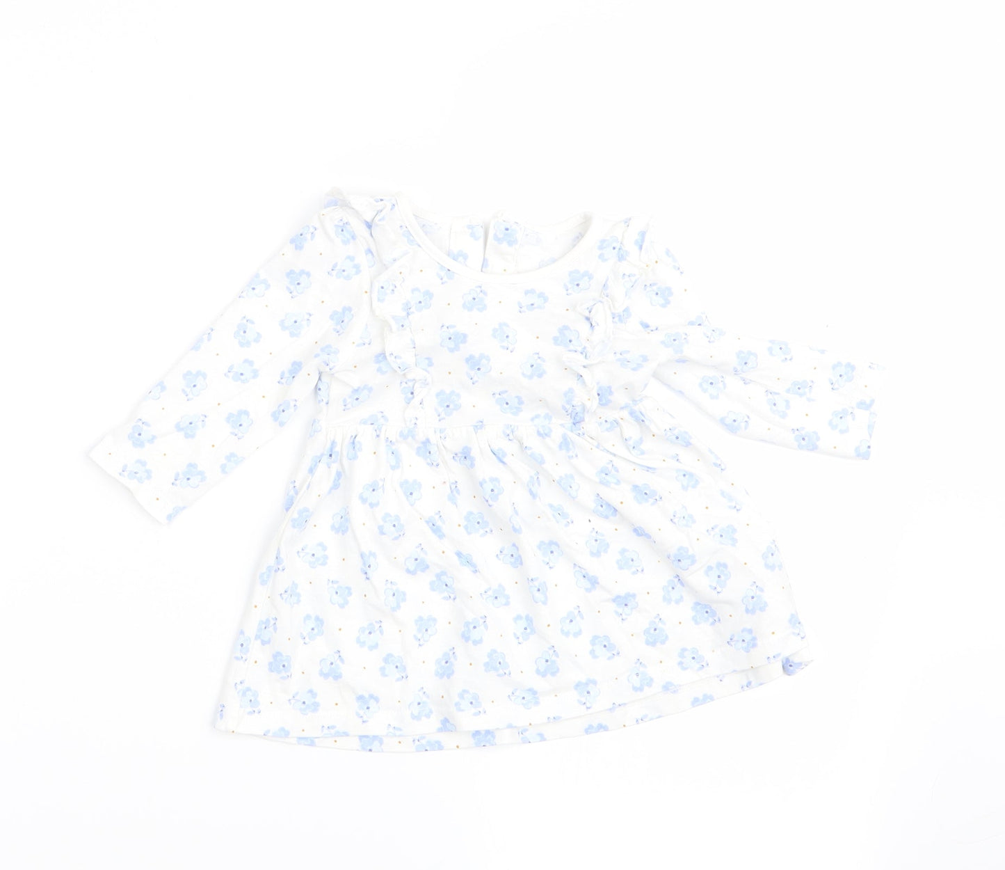 Matalan Girls Blue Floral  A-Line  Size 3-6 Months
