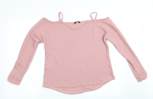 SheIn Womens Pink   Pullover Jumper Size 12  - Cut out shoulders