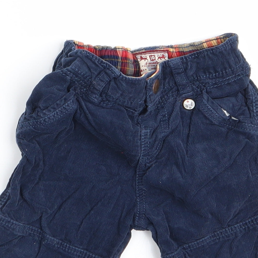 mamas & papas Boys Blue   Cargo Trousers Size 6-9 Months  - Cord Fabric
