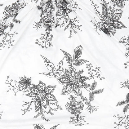 Preworn Womens Black Floral  Basic T-Shirt Size 2XL  - Elasticated neckline