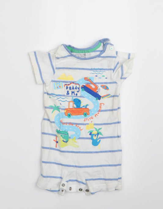 Blue Zoo Boys Blue Animal Print  Romper One-Piece Size 3-6 Months  - Daddy & Me