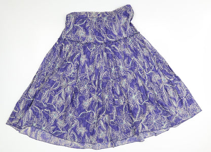 Back view of BM women’s purple a-line, size M, - strapless