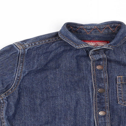 Close-up detail of Next girls’ blue jacket, size 5, years