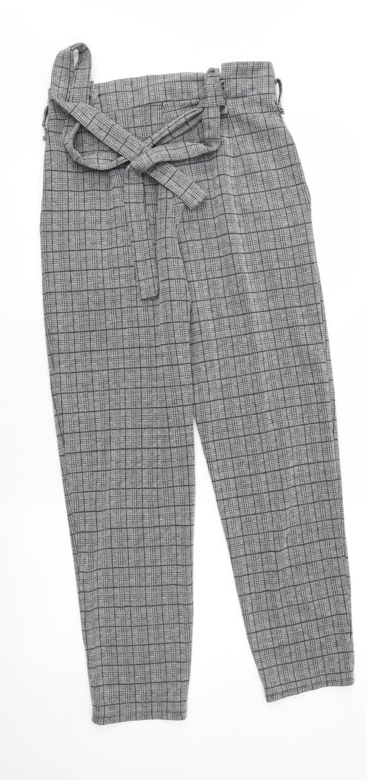 Preworn Womens Grey Plaid  Rain Trousers Trousers Size M L27 in