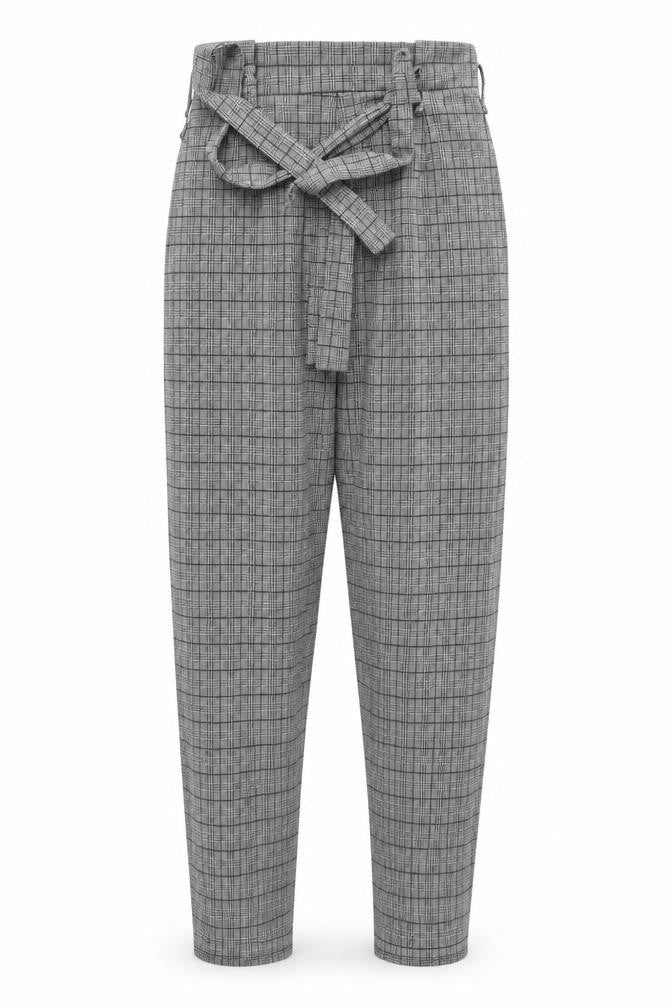 Preworn Womens Grey Plaid  Rain Trousers Trousers Size M L27 in