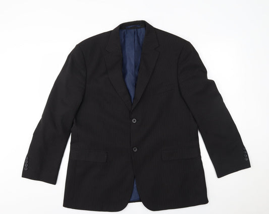 Greenwoods Mens Black Striped  Jacket Blazer