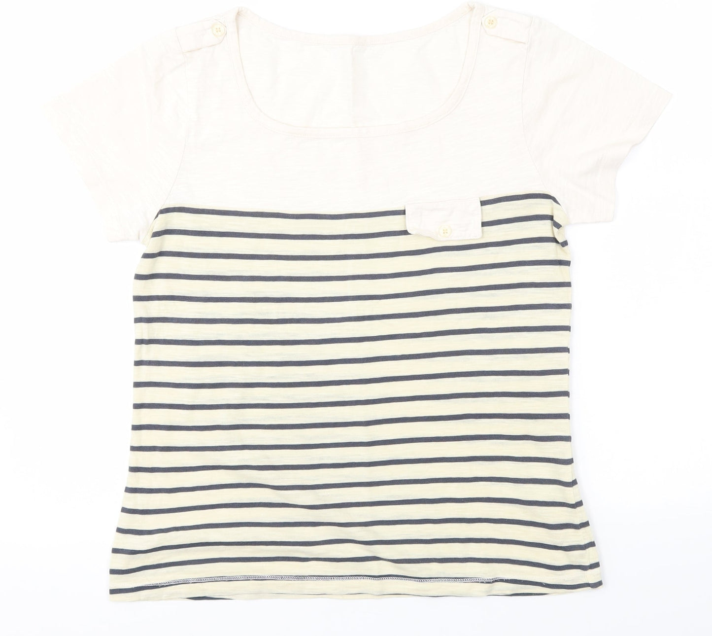 Preworn Womens Multicoloured Striped  Basic T-Shirt Size S