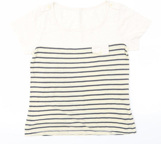 Preworn Womens Multicoloured Striped  Basic T-Shirt Size S