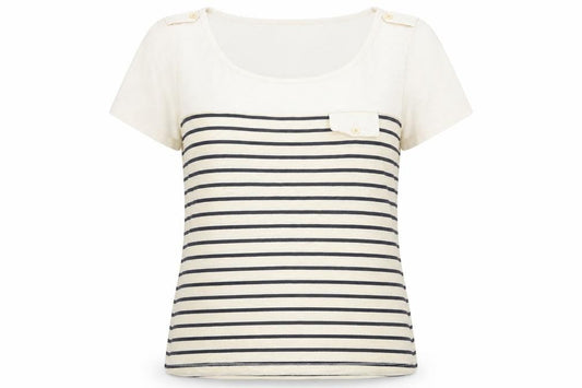 Preworn Womens Multicoloured Striped  Basic T-Shirt Size S