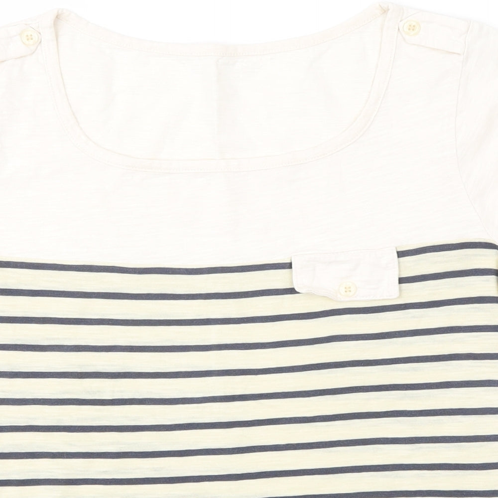 Preworn Womens Multicoloured Striped  Basic T-Shirt Size S