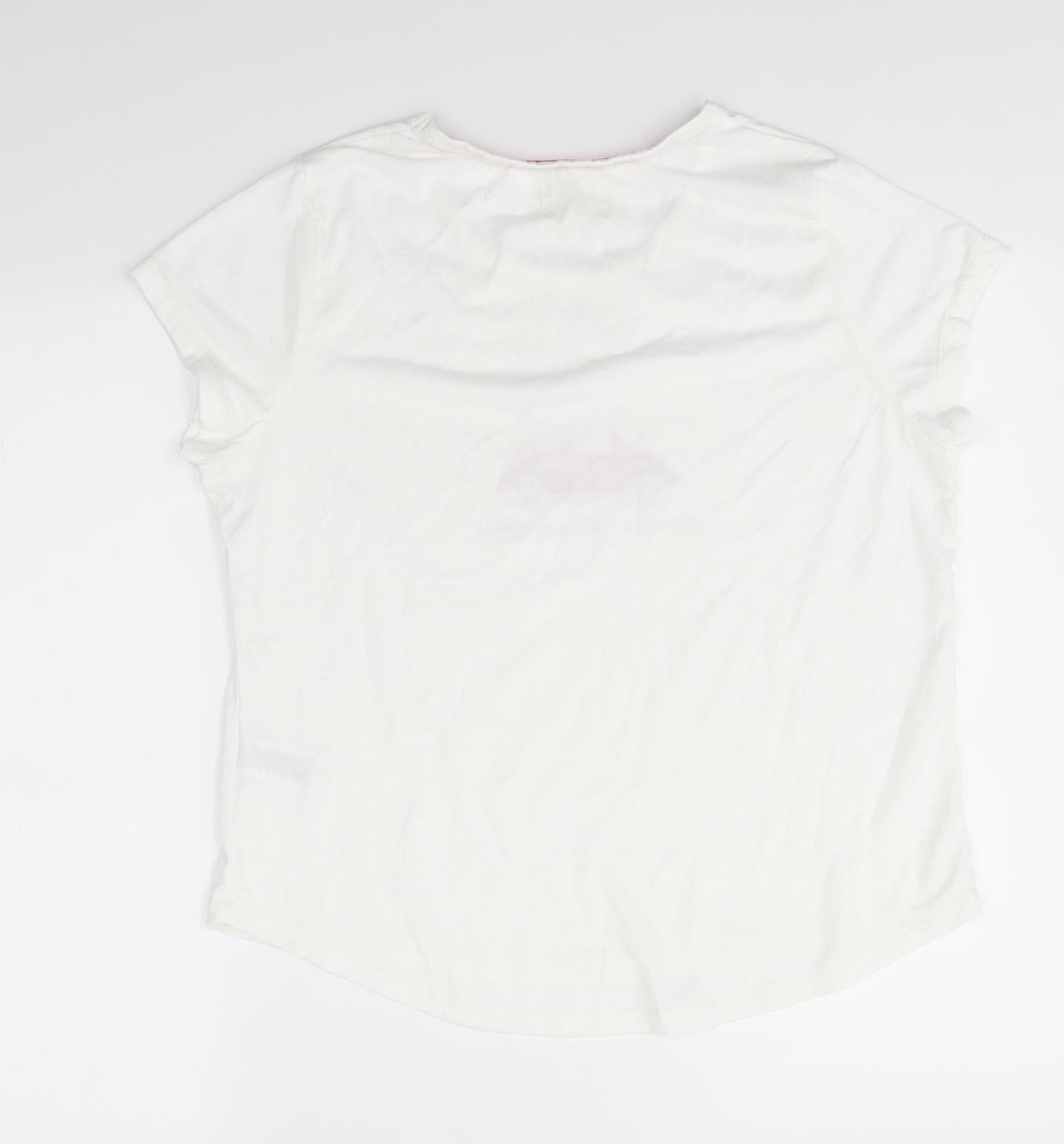Matalan Womens White Solid  Top Pyjama Set Size M  - Winter Wonderland