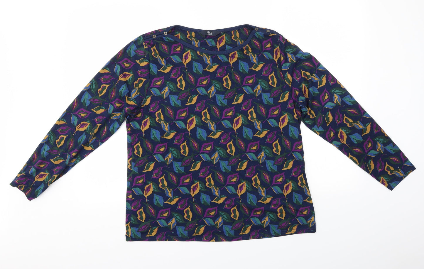 Isle Collection Womens Multicoloured Floral  Pullover Jumper Size M