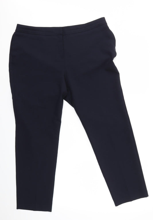 Preworn Womens Blue   Dress Pants Trousers Size 16 L25 in