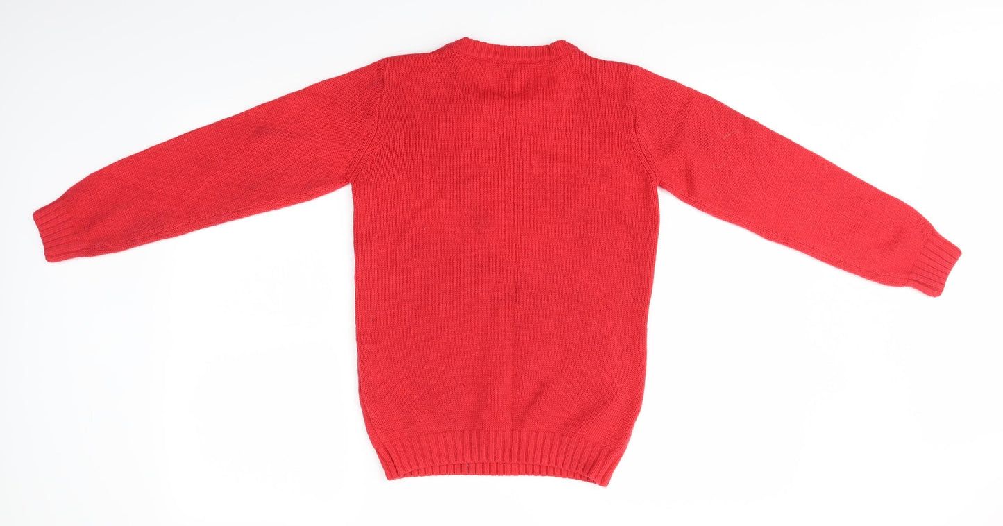 Preworn Girls Multicoloured   Pullover Jumper Size 12-13 Years  - Unicorn Festive