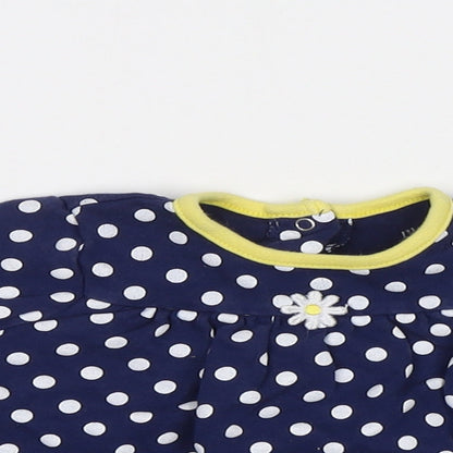 Close-up detail of Little Me Baby Black Polka Dot A-Line, size 12, Months