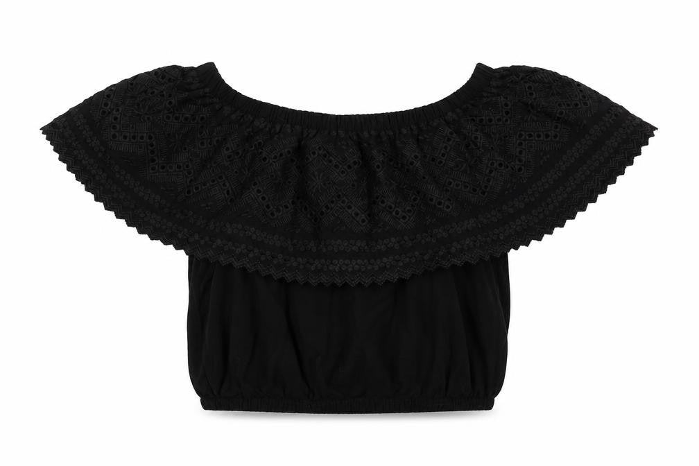 New Look Womens Black   Cropped Blouse Size 8