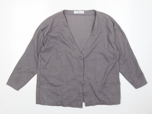 Design Essentials Womens Grey   Cardigan Jumper One Size