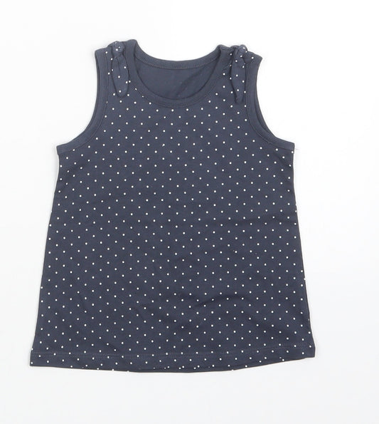 George Girls Blue Polka Dot  Tank Dress  Size 12-18 Months