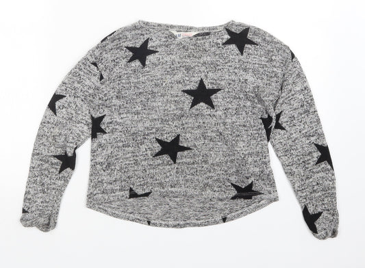 H&M Girls Grey   Pullover Jumper Size 9-10 Years